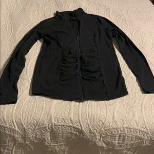 Lightweight black maternity jacket - ruched front